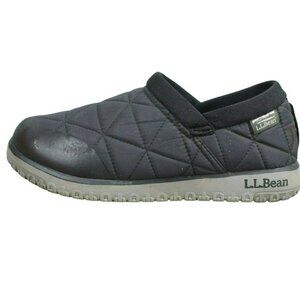 LL Bean Ultralight Black Nylon Slip On Insulated Quilted Slippers Size 9 M